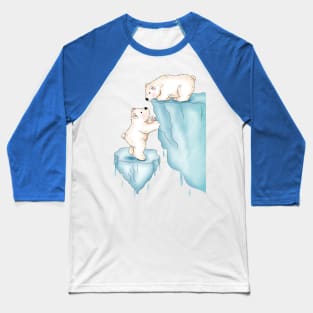 Polar Bear Helping Little Brother Baseball T-Shirt